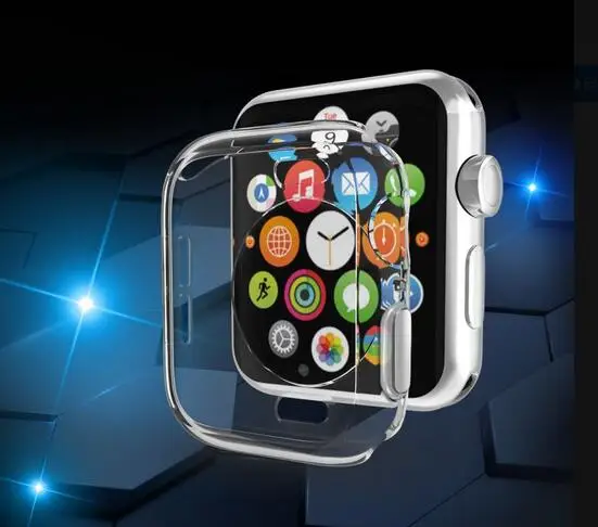 Лучший резиновый чехол 38 мм 42 для Apple Watch Series 4 3 2 TPU прозрачный мягкий тонкий