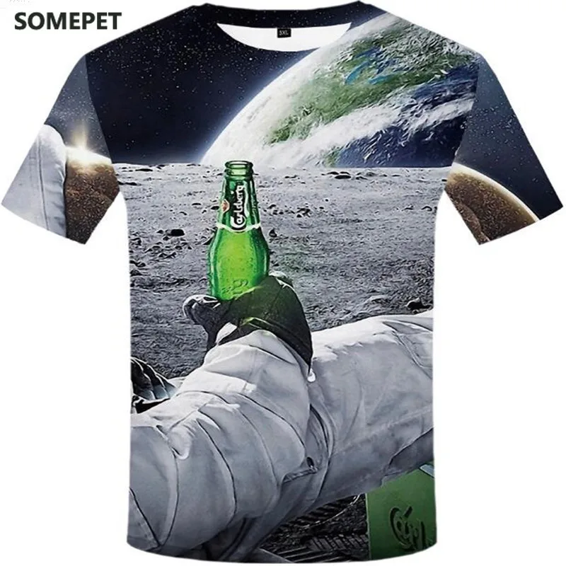 

Novelty T Shirt Men Cans Of Beer Printed Hip Hop Crewneck Short Sleeve Men/Women T-Shirt Tee Tops Asian Size T-Shirt