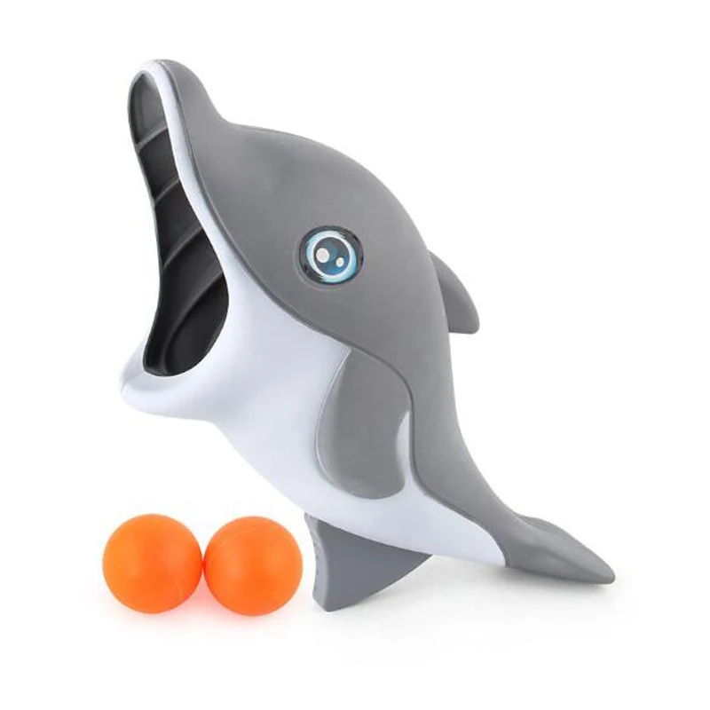 Grey dolphin 1 компл. Катапульта Запуск прикладом игрушки прыгающий мяч для детей мультфильм Акула динозавр Дельфин родителей Интерактивная спортивная игра подарок - Цвет: Grey dolphin