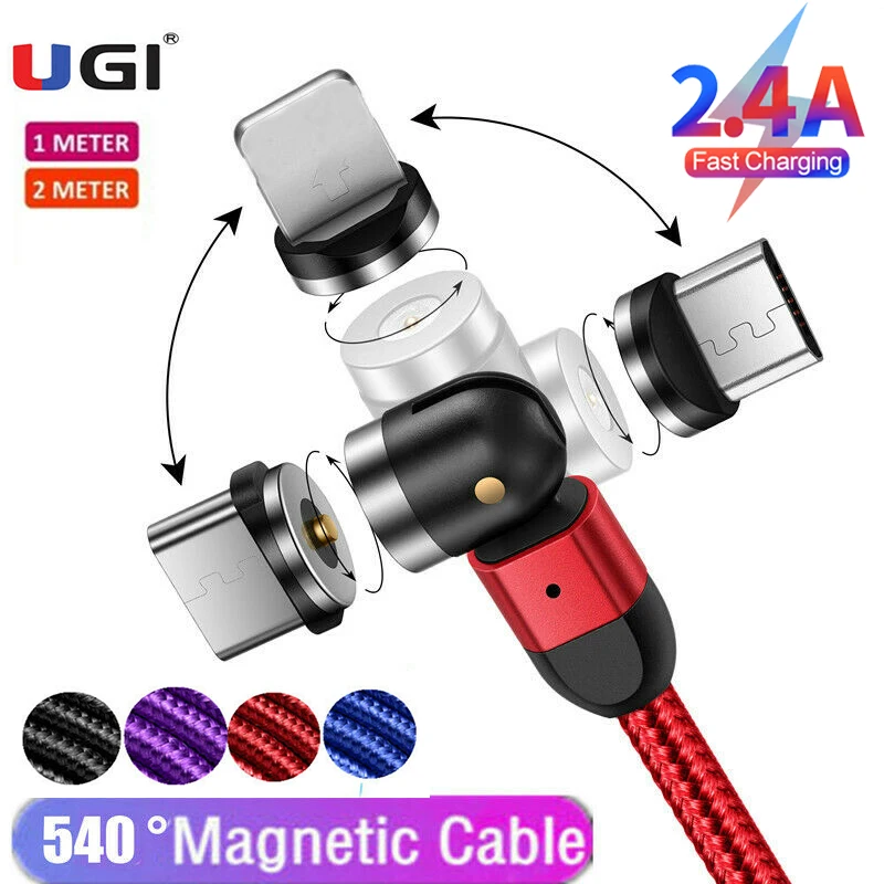 Магнитный кабель UGI 1 м/2 м/3 м 3 в зарядное устройство 540 а для быстрой зарядки
