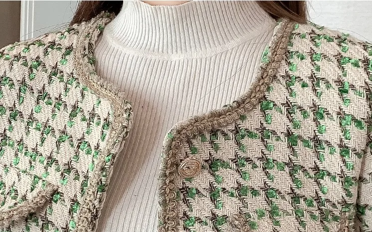 

Autumn Winter Women Vintage Coat Elegant Long Sleeve Jackt Runway Houndstooth Single Breasted O-neck 2020 Chaqueta Mujer