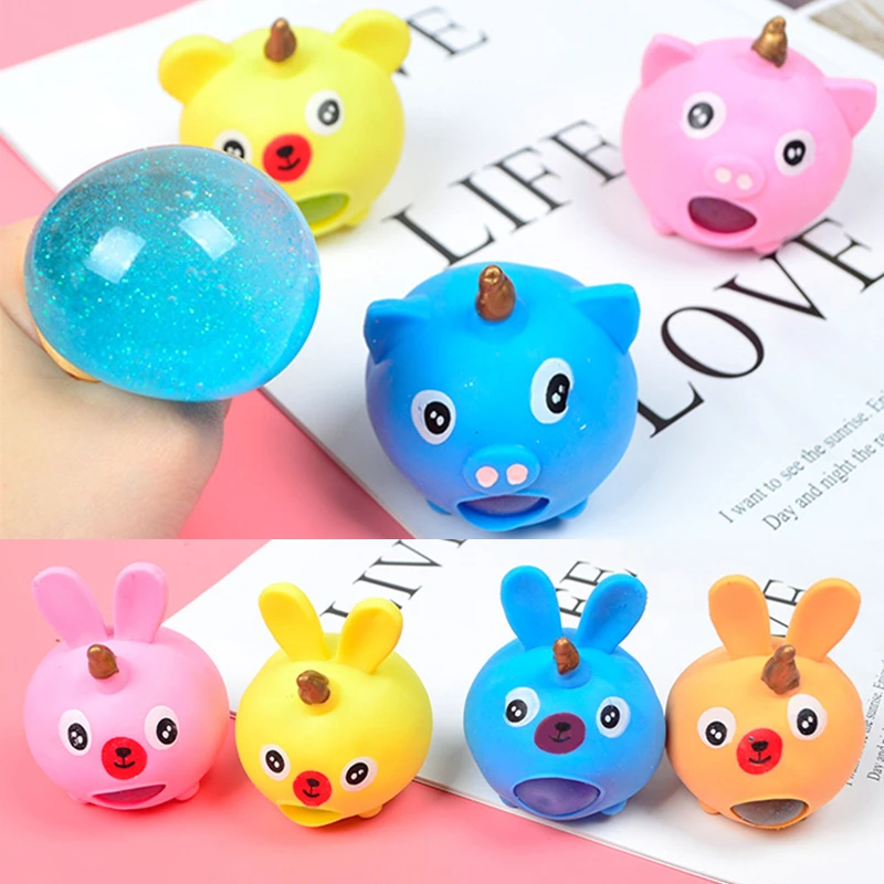 

6cm Cute Cartton Animal Bear Pig Hand Fidget Toy Kids Gift Children's Toy Pressure Release Antistress Squeeze Decompression Toys