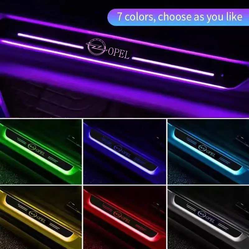 Car Welcome pedal lamp car door sill decoration LED light foot logo For opel insignia astra j h g corsa zafira vivaro | Автомобили и