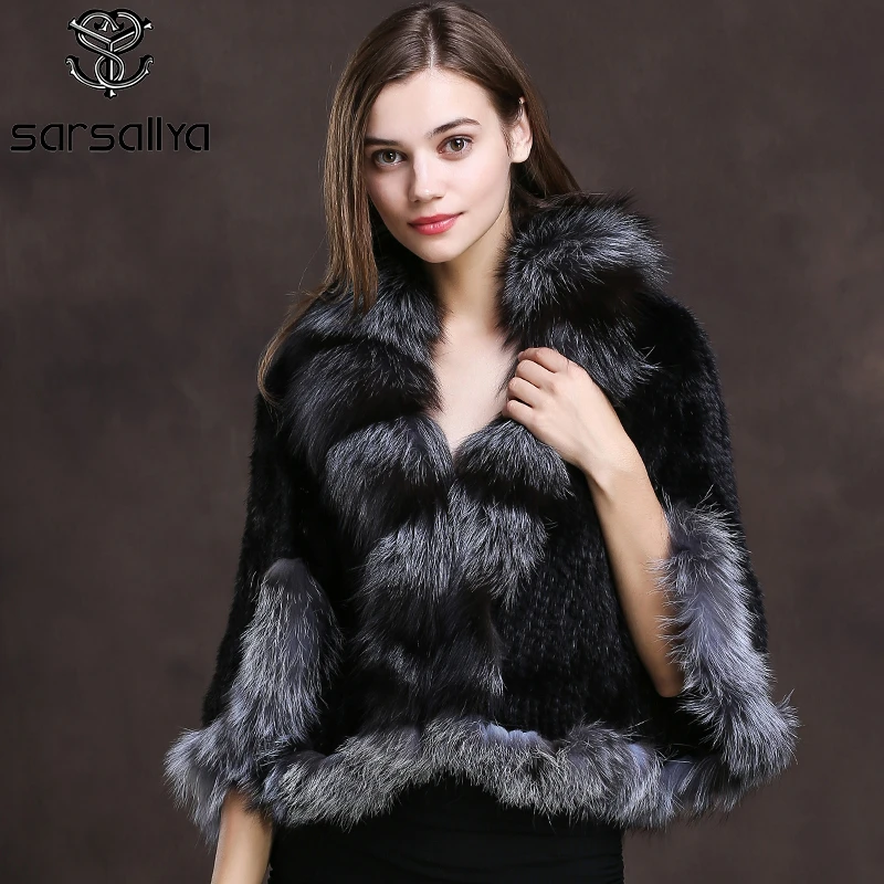 Пончо из меха норки женское пончо и накидки натурального лисы зимнее теплое