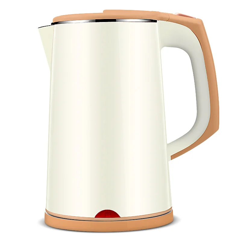 Beige 2.5L бытовой чайник, электрический чайник, двухслойный, из нержавеющей стали, термостойкий, кипятить, с изоляцией воды, чайник, маленький, Applian - Цвет: Beige