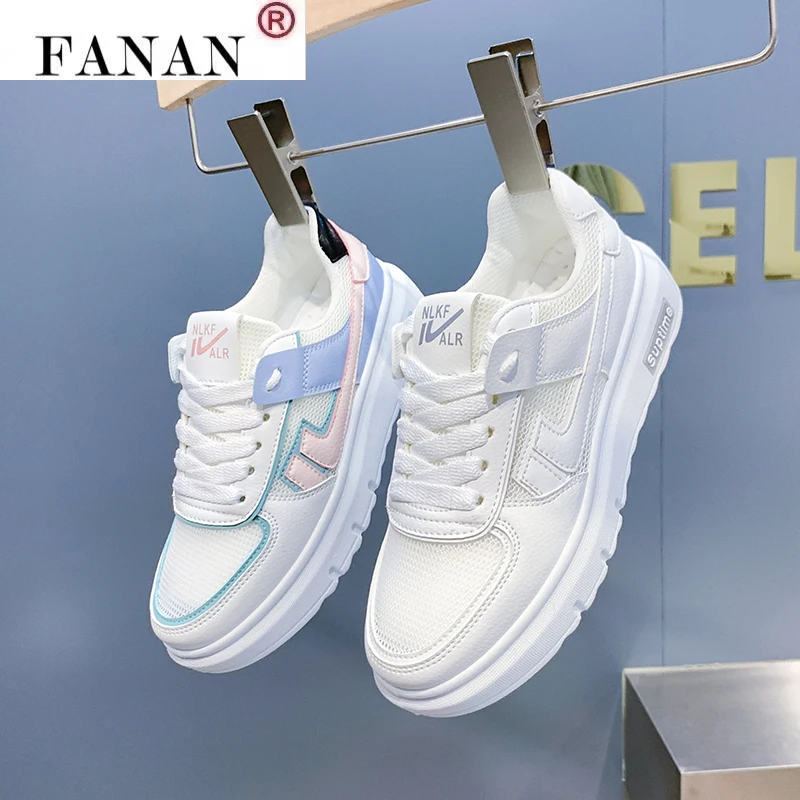 

Casual Shoes Women Sneakers Summer White Sneaker Platform Mesh Breathable Sneakers Comfortable Vulcanized Shoe White Flats With