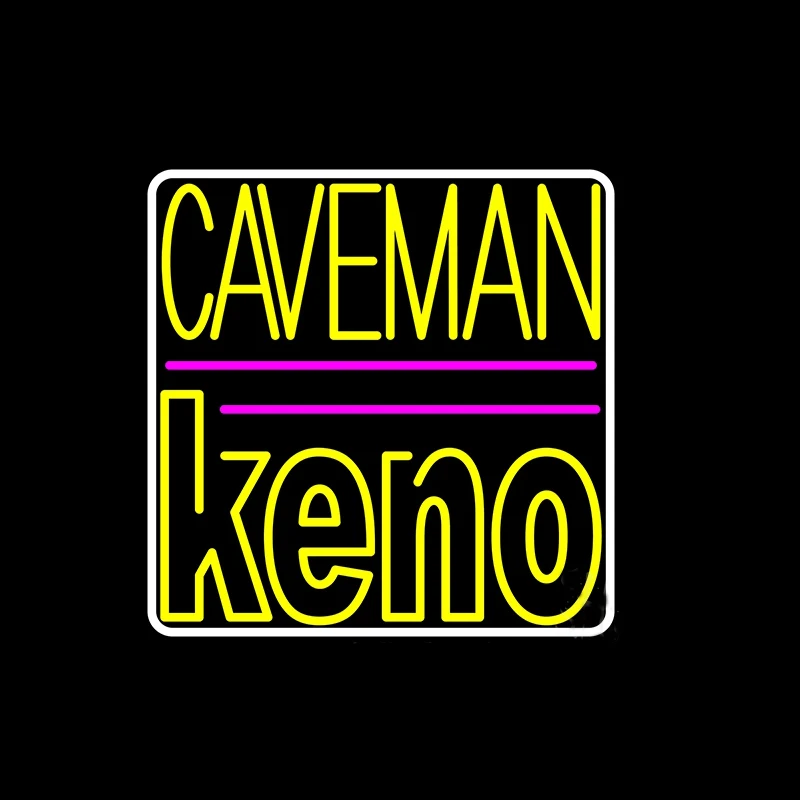 Неоновая вывеска Caveman Keno лампа ручной работы из настоящего стекла для бара