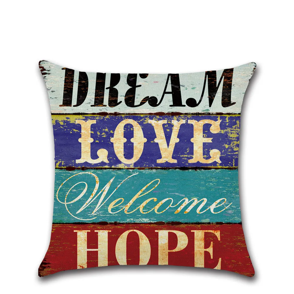 Наволочка для подушки в винтажном стиле с буквенным украшением 45x45 см|Наволочки| |