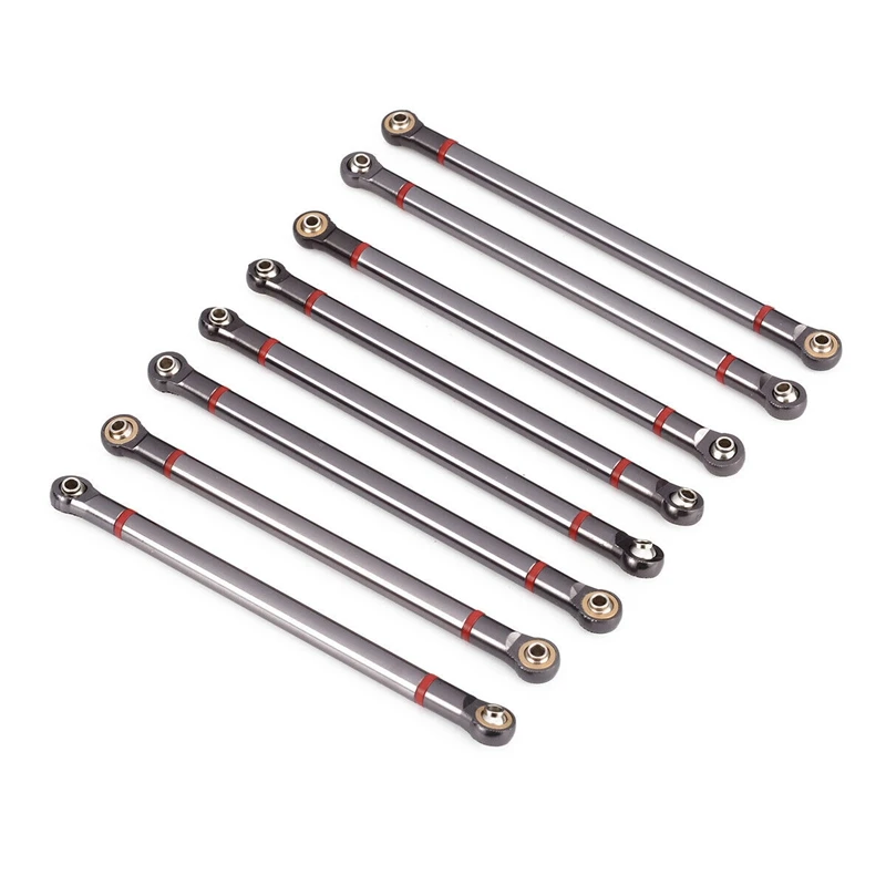 8Pcs Wheelbase Link Rod Aluminum Alloy Link Rod 313Mm for 1/10 Rc Car Crawler Axial Scx10