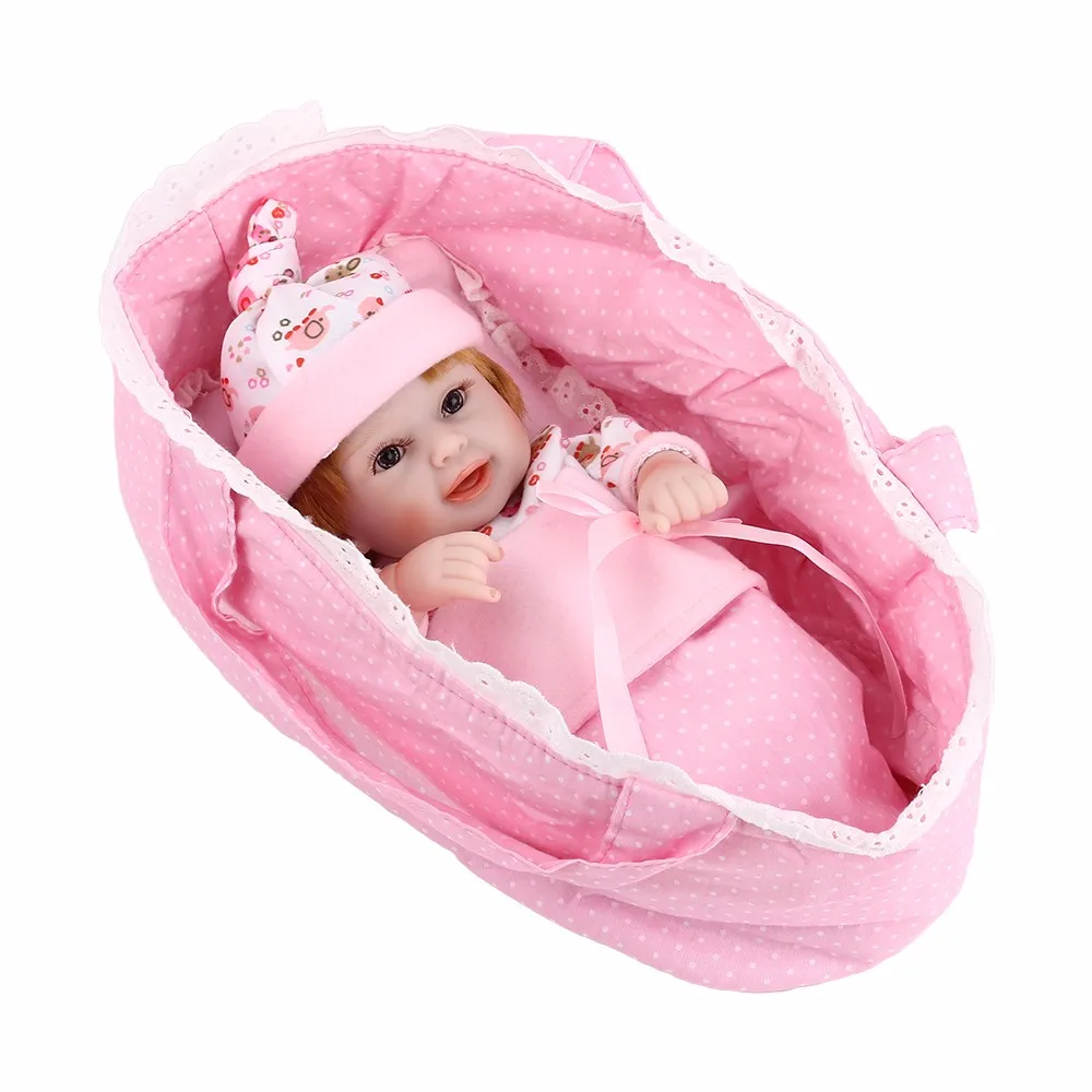 Полный силиконовый мини Reborn Детская кукла виниловая Baby Alive игрушки девушки