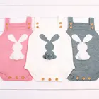 Детский трикотажный комбинезон с пуговицами и кроликом