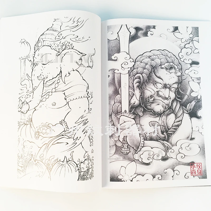 Новая книга татуировки Bodhi рукопись Атлас Пион цветок Бог Будда ручная роспись