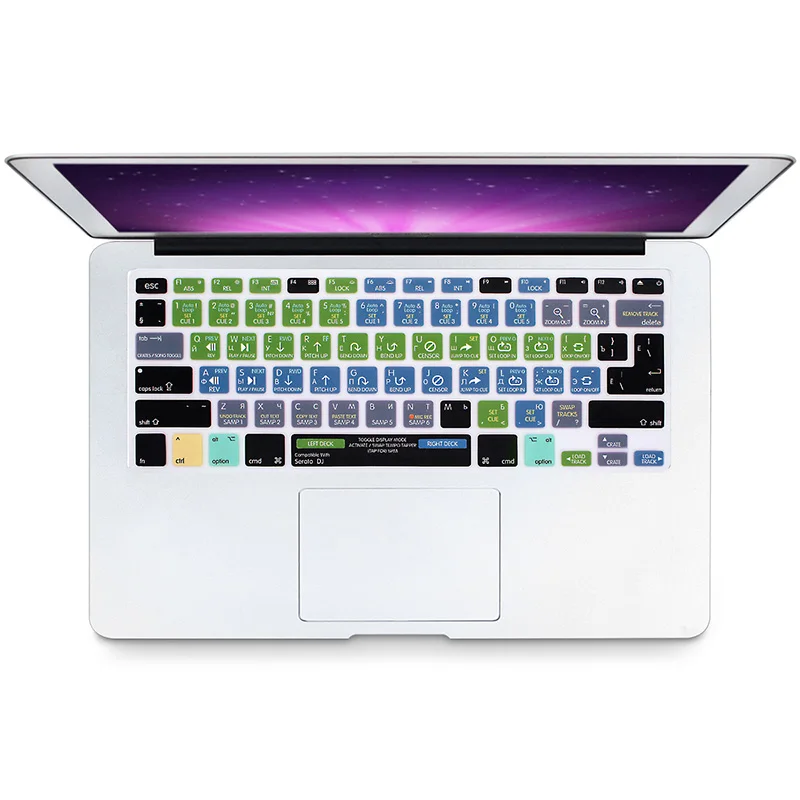 HRH русский OSX Премиум Pro CC Ableton Live Avid Pro инструменты силиконовый ярлык Hotkey клавиатура кожный чехол для MacBook Pro 13 15 - Цвет: Serato DJ