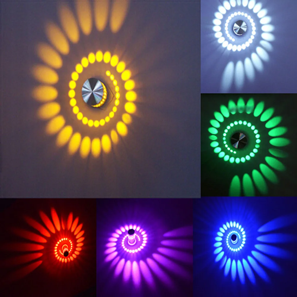 Спиральный светодиодный настенный светильник потолочный 85 265 в 3 Вт Для дорожки