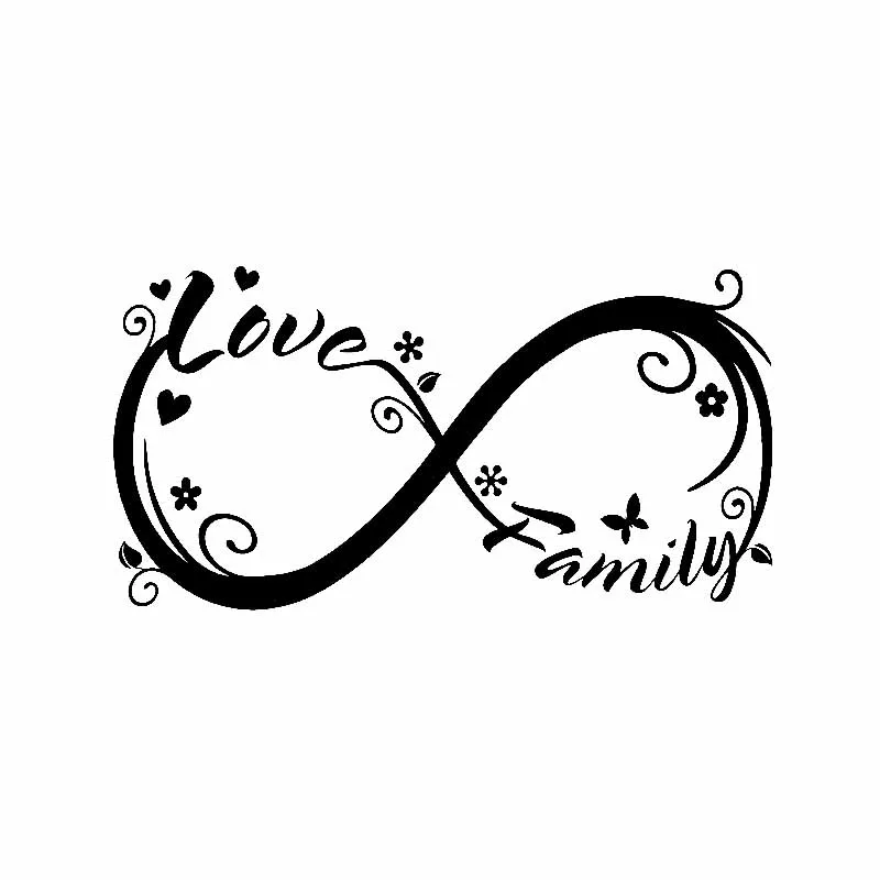 

Family Love Eternal Symbol Sticker High Quality Car Window Decoration Personality Pvc Waterproof Decal Black/white, 17cm*9cm