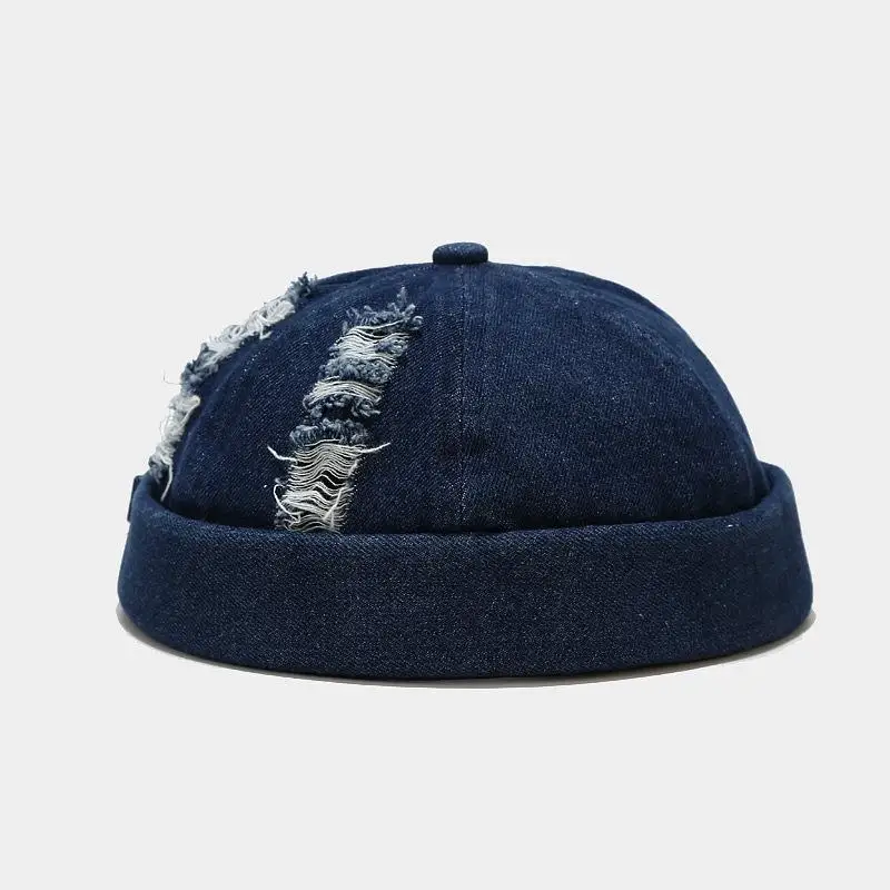 

Ldslyjr Vintage Docker Cap Brimless Hat Breathable Beanie Hats Cotton Adjustable Solid Color Landlord Sailor Cap Men and Women 7