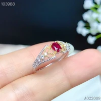 kjjeaxcmy fine jewelry 925 sterling silver inlaid natural ruby new ring popular girls ring support test