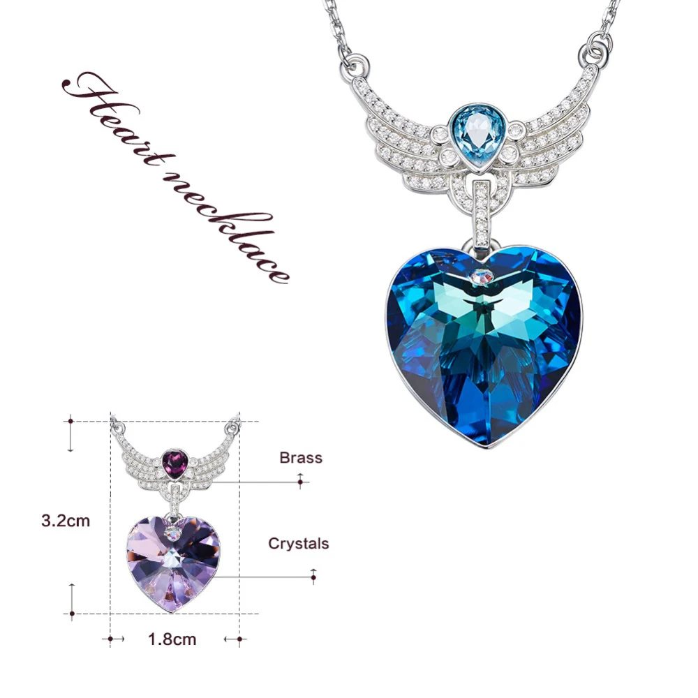 CDE Роскошные украшенные кристаллами ожерелья ювелирные изделия для женщин синее