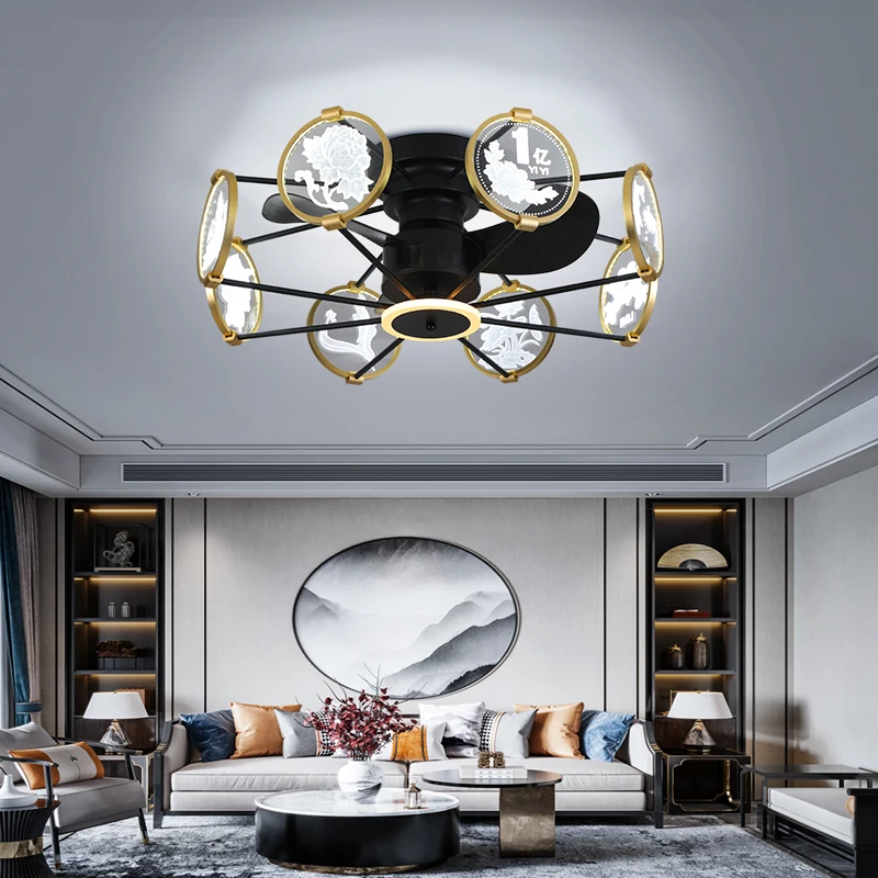 

Светильник, вентилятор для спальни, люстра, потолочный вентилятор без листьев, светильник для гостиной, светильник с вентилятором, потолосв...