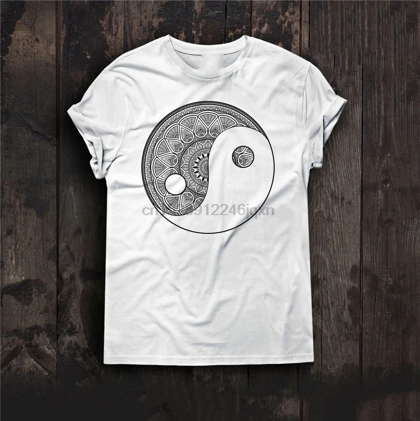 Футболка с мандалой Инь Янь Намасте Йога Космос Вселенная любовь Бохо духовный