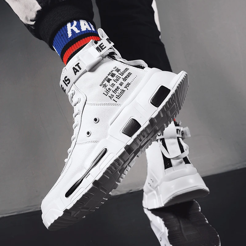 Для Мужчин's Повседневное Скейтбординг обувь высокие кроссовки дышащая
