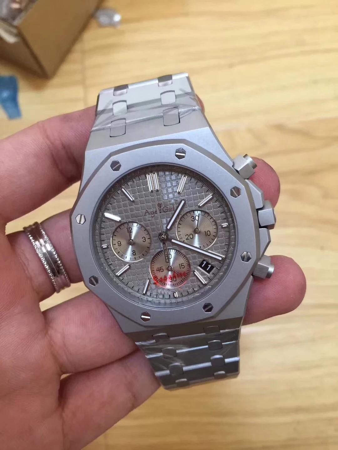 Топ люксовый бренд новые мужские часы кварцевые хронограф MoonPhase Сапфир из нержавеющей стали Задняя стеклянная светящаяся Военная Черная Синяя