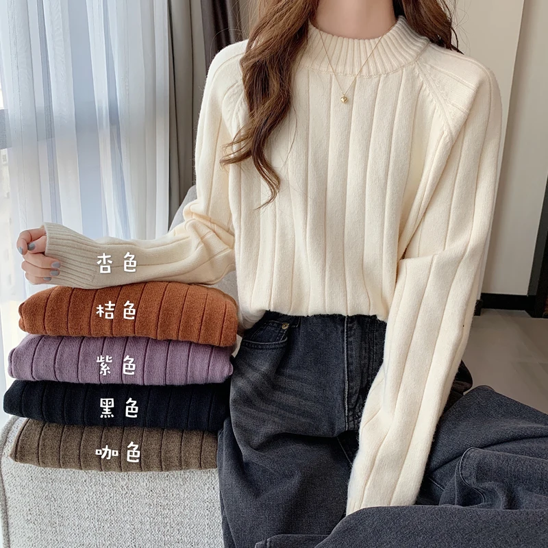Свитер с высоким воротником новинка 2020 женский зимний модный Свободный толстый