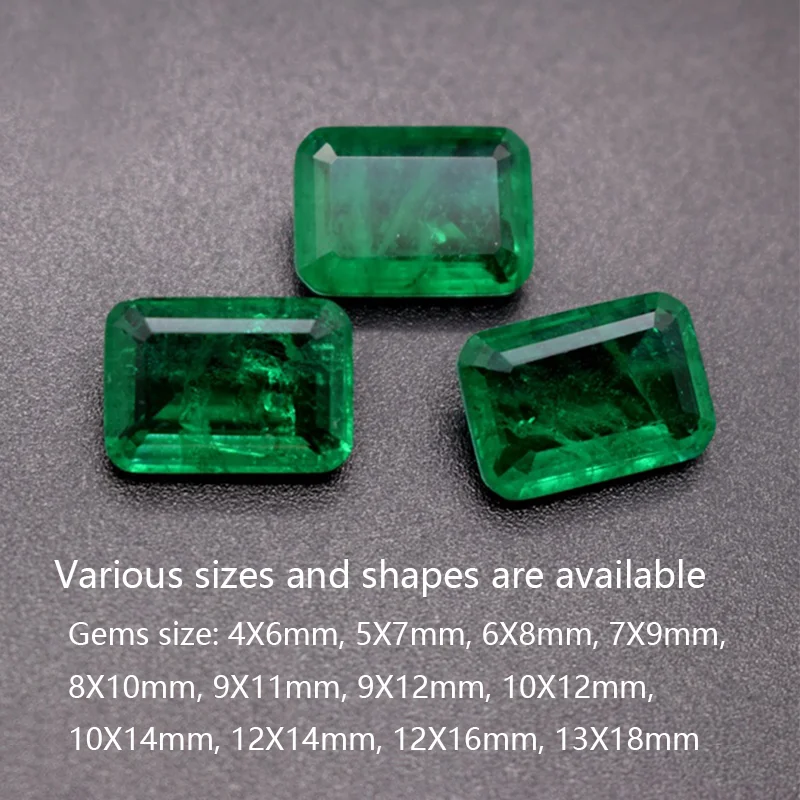 Emerald Princess Square  Ring Pendant European And American Emerald Loose Stone Charm Jewelry Making Women Jewelry  Men's Charms