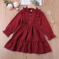 2022 new spring autumn red princess dress kid clothes party childrens costume dress for girls christmas childrens dresses