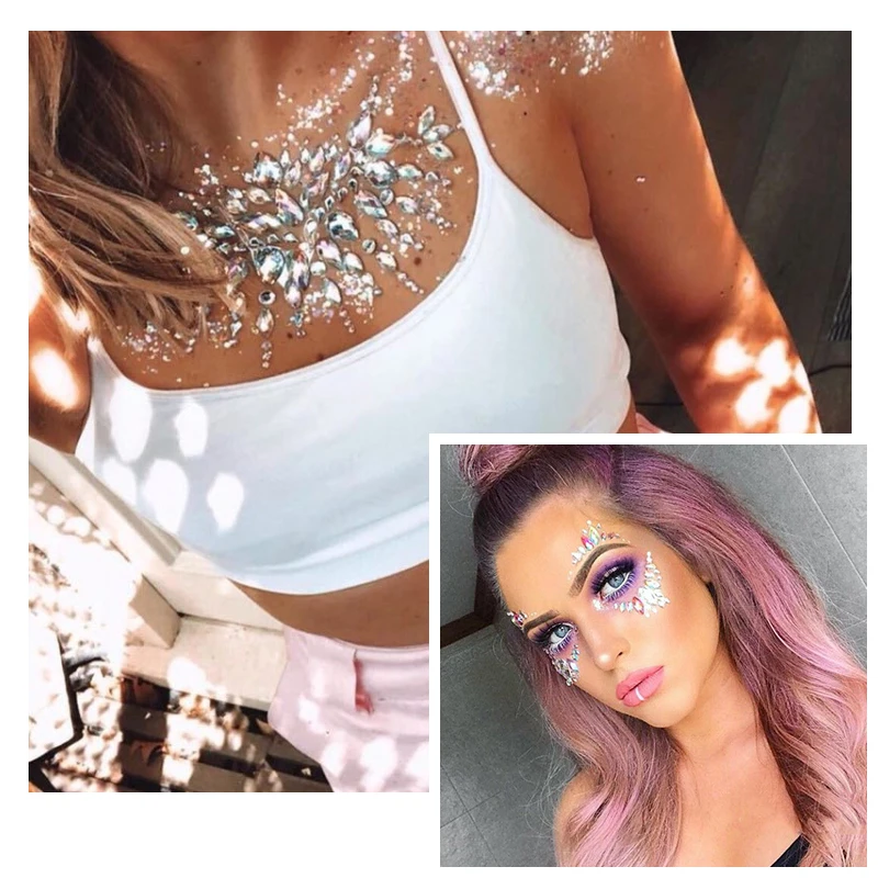 Prajna хрустальные наклейки на грудь стразы кристаллы для тела временные