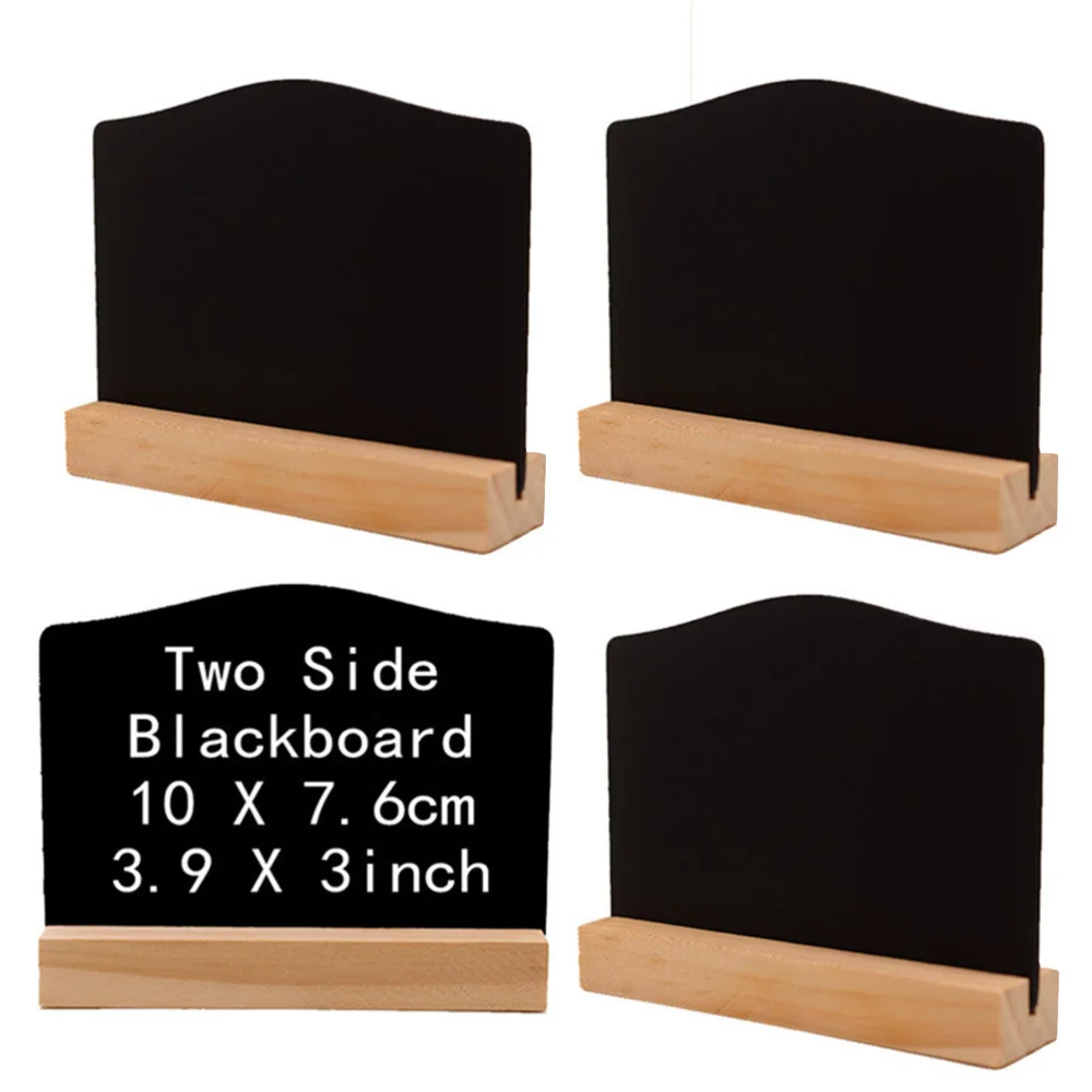 

6pcs Double-sided Mini Blackboard Wooden Message Board Decorative Chalkboard for Shop Bar Coffee House (Small Size Board with Ba