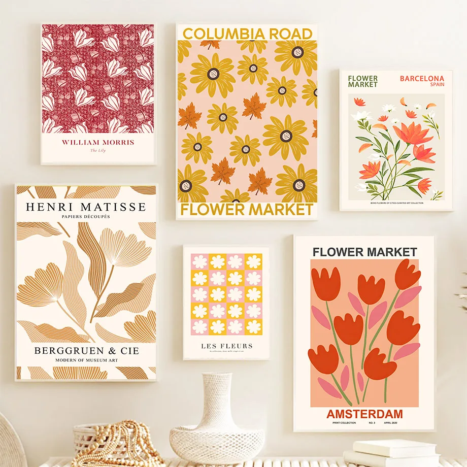 

Matisse William MorrisFlower Abstract Vintage Wall Art Canvas Painting Posters And Prints Wall Pictures For Living Room Decor