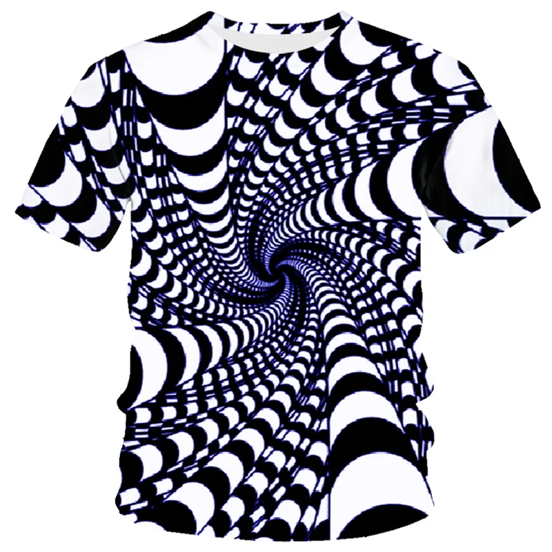 

2020 Colorful Swirl T-Shirt Men Women Dizzy T-Shirt 3D Funny Hypnotic T-Shirt Summer Casual Paisley T shirt Streetwear