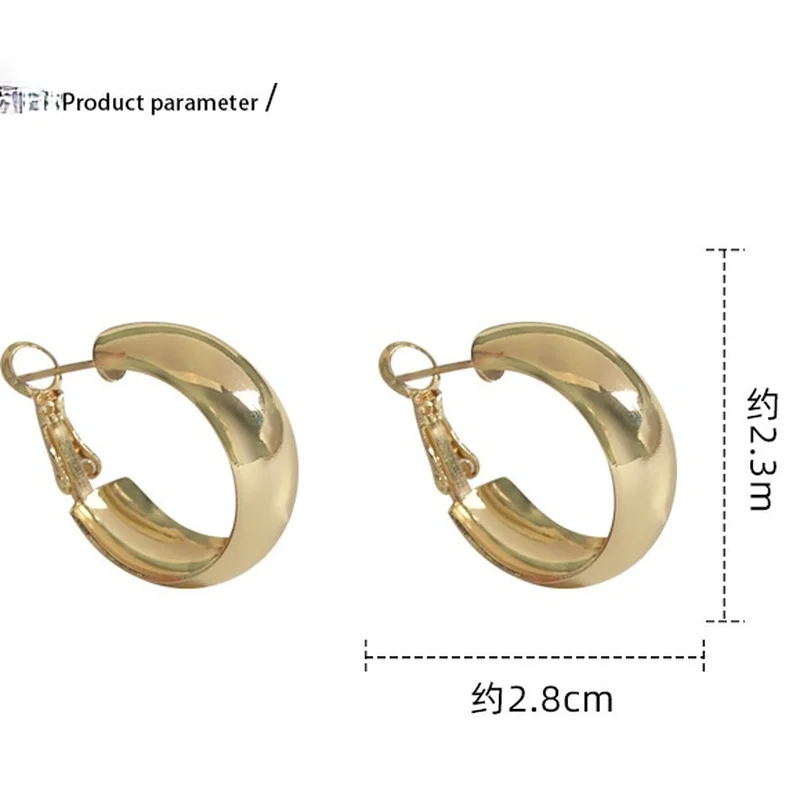 

VSnow Unique Design Small Circle Metallic Hoop Earring for Women Girls Delicate Minimalist Wedding Earring Jewelry Pendientes