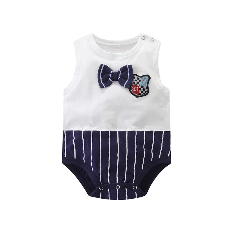 Для маленьких девочек без рукавов Сезон лето Ползунки комбинезоны для малышей