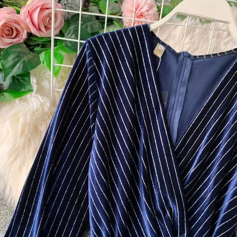 Gagarich женское платье осень 2019 золото бархат мода высокая талия v-образный вырез