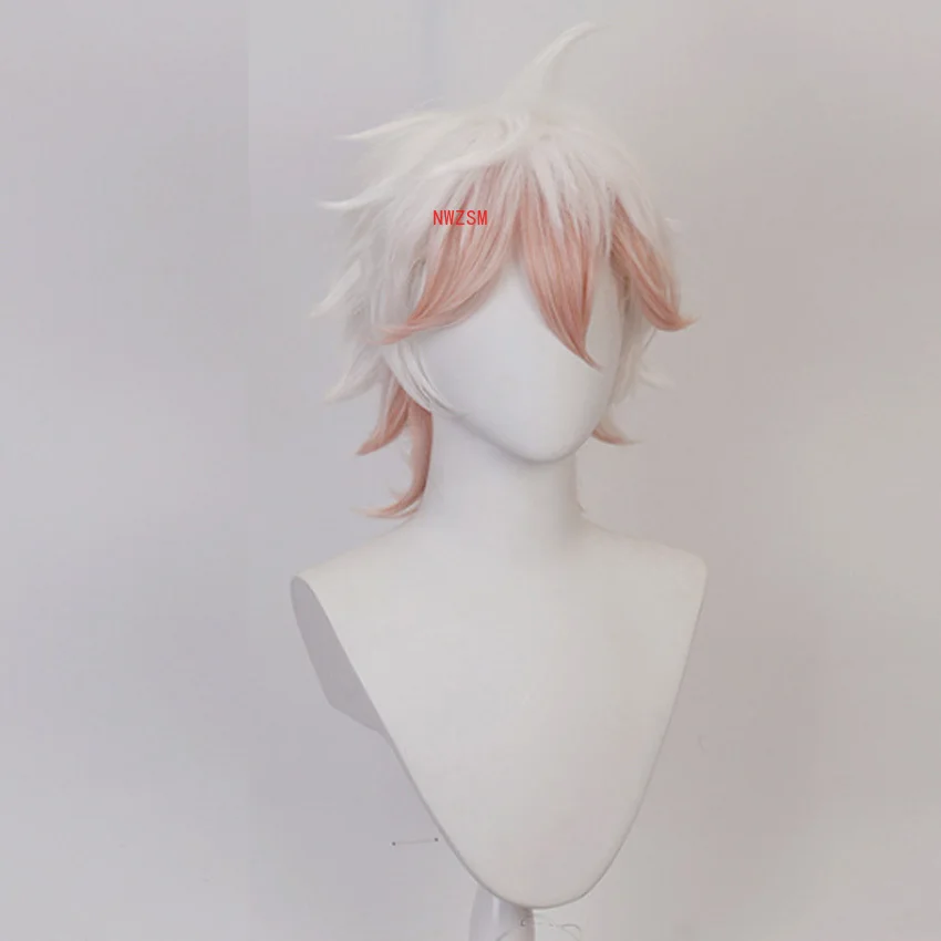 Парик Super Danganronpa 2 Nagito Komaeda для косплея короткий градиентный кудрявый мужчин