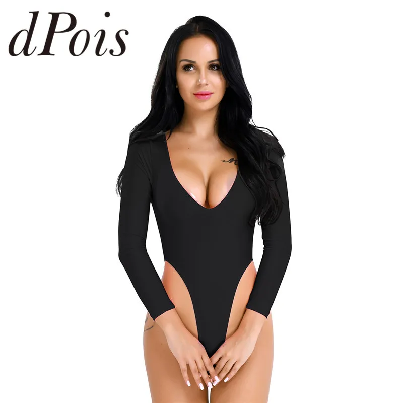 Сексуальное женское нижнее белье с длинным рукавом высоким вырезом тонкие