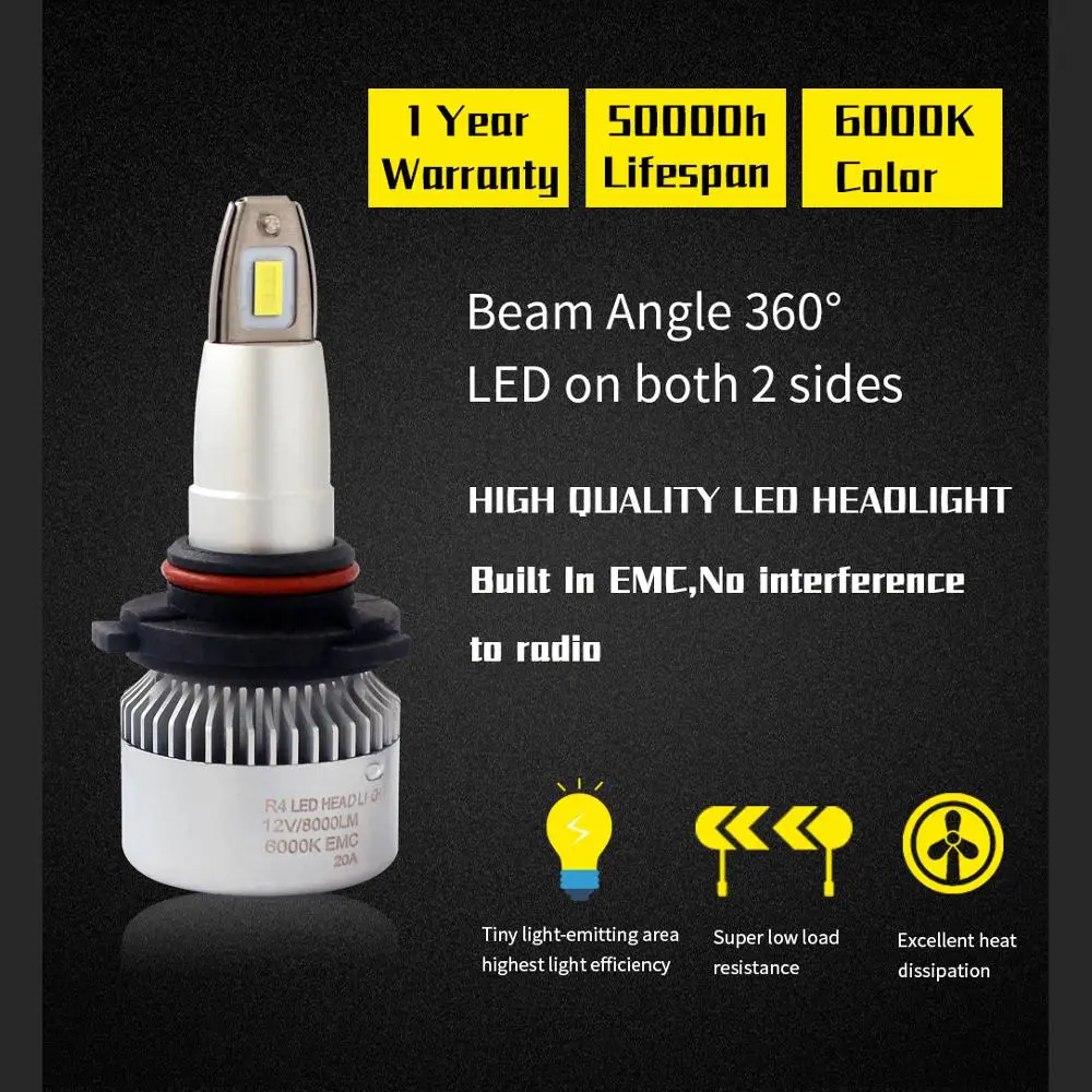 Светодиодный мини-светильник со льдом для автомобильных фар Canbus HB3 HB4 H1