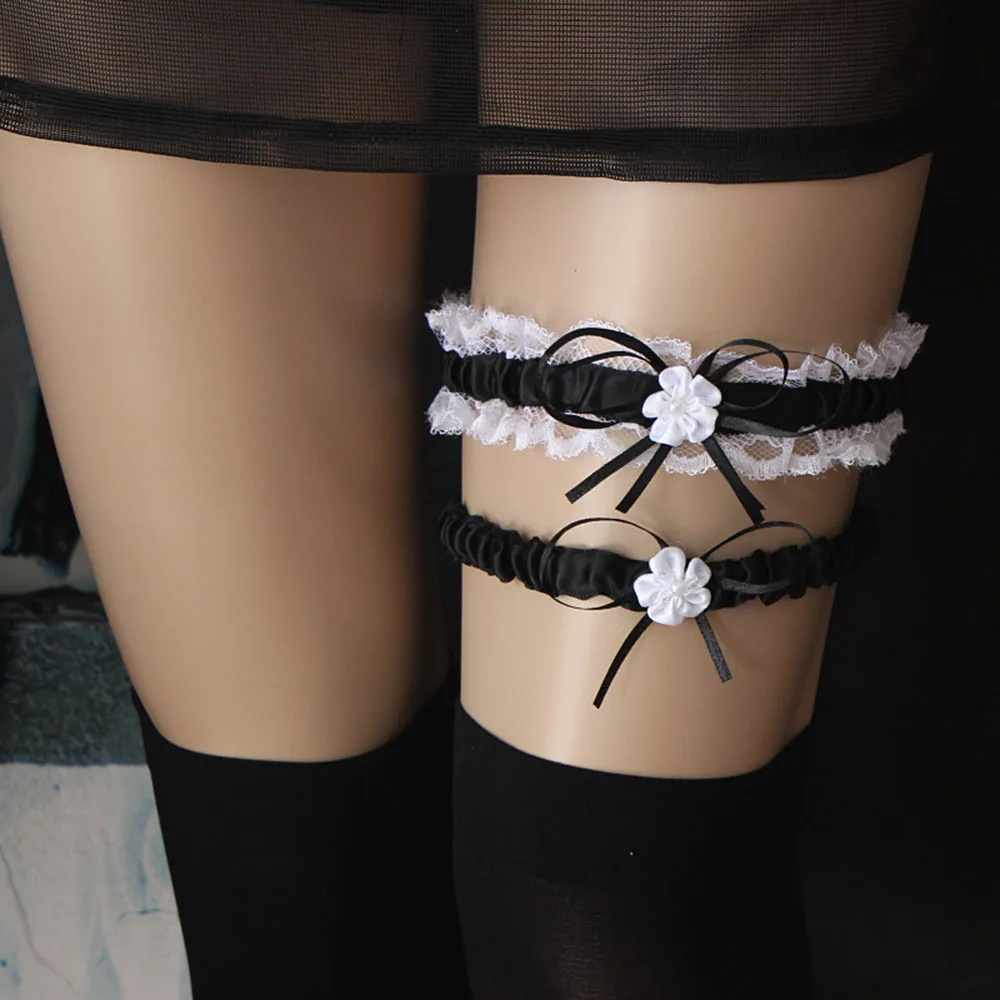 Sexy bow garters Erotic temptation lace legs accessories leg garter elastic belt |