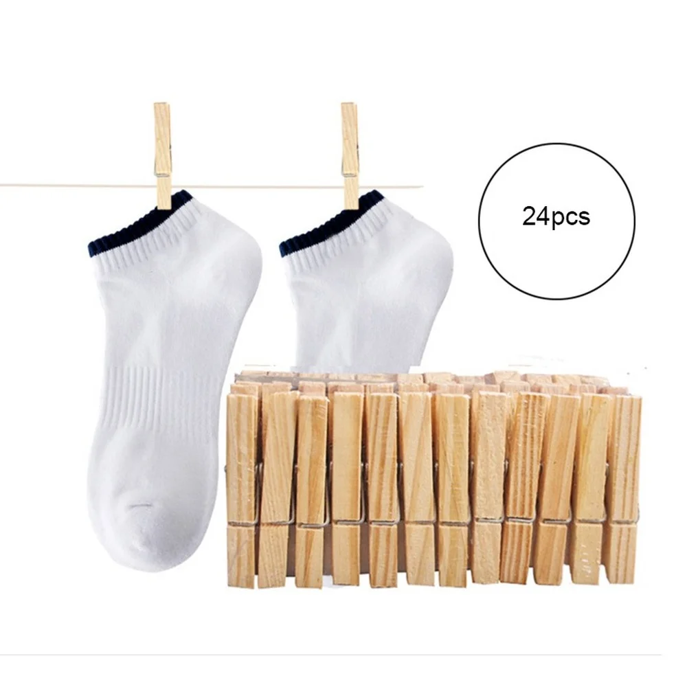 24 шт. 72 мм большие зажимы из натурального дерева для фото прищепки крафтовые