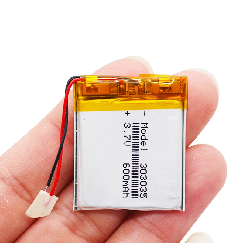 303035 3.7v 600mAh Lithium Ion Li-polymer Battery PCM Protected Selfie Stick Driving Recorder Locator Radio Lipo Bateria - купить по