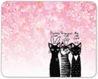 Коврик для мыши Qien BaiSei с изображением весеннего розового цветка вишни и милых кошек-подходит для игр дома, школы, офиса