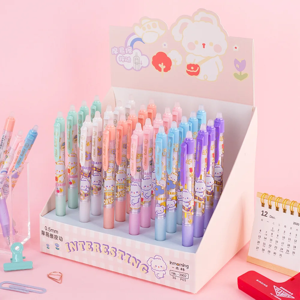 

Термальная стираемая ручка 0,5 полная игла трубка с фрикционным прессом легко стираемая ручка Студенческая стираемая гелевая ручка мультяш...