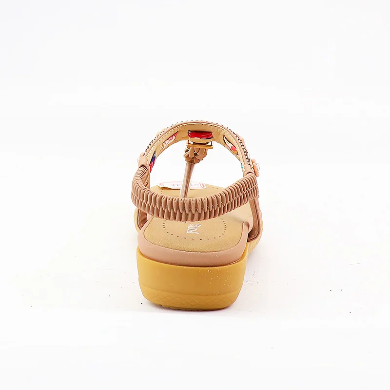 

Platform Bottom Sandals Flower Print Summer Sandals Sandals for Women Elegant Soft Elastic Band Beach Shoes Rhinestone
