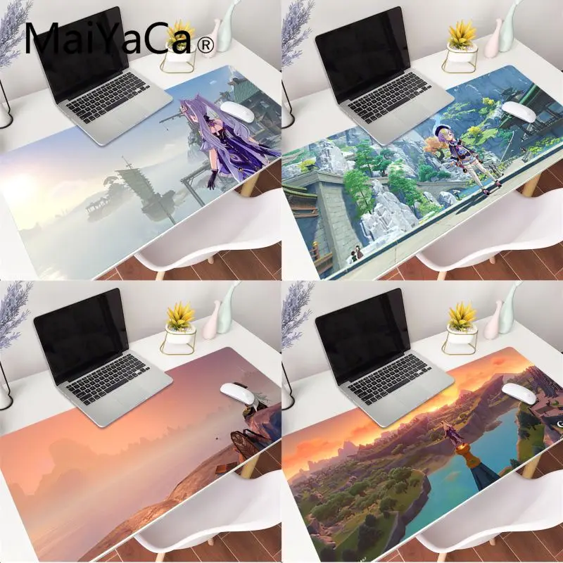 

Резиновый коврик для мыши MaiYaCa Genshin Impact, игровой коврик для мыши, большой игровой коврик для мыши Deak 800x400 мм для overwatch/cs go