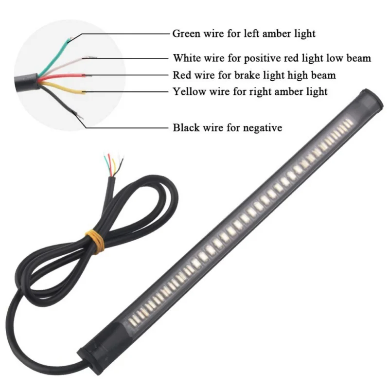 Универсальный 48 Светодиодный мотоцикл багажника Trun сигнал светильник полосы