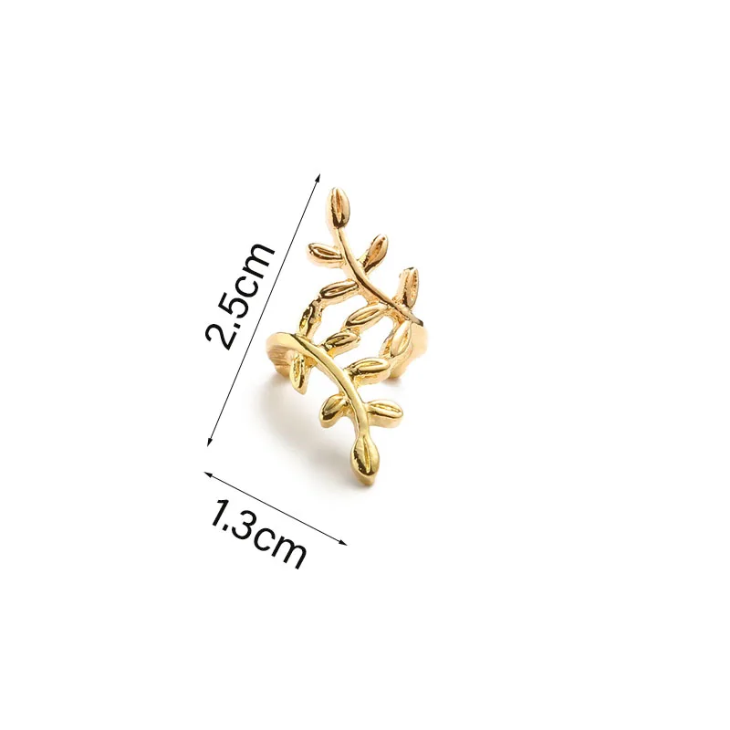 2022 новые модные золотые клипсы в форме листа для женщин без пирсинга стиле