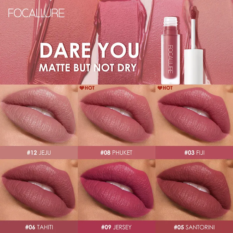 FOCALLURE 19 Color Liquid Lipstick Velvet Matte Lip Gloss Cosmetic Waterproof Lightweight Glaze Long Lasting Tint Makeup |