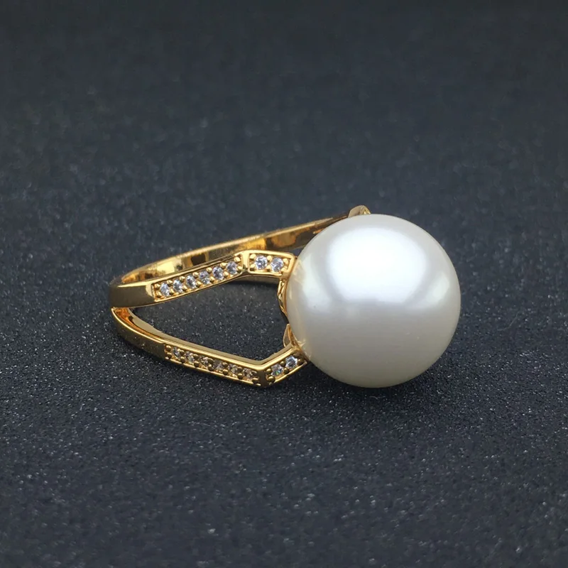 FFGems желтое золото ракушка с грушевидным кольцом ювелирные украшения для женщин